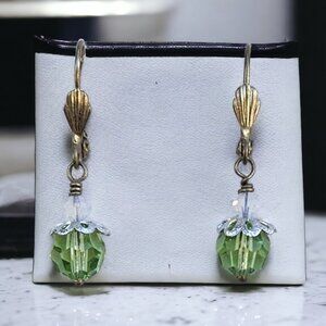 Peridot Czech Crystal with Silver Accents